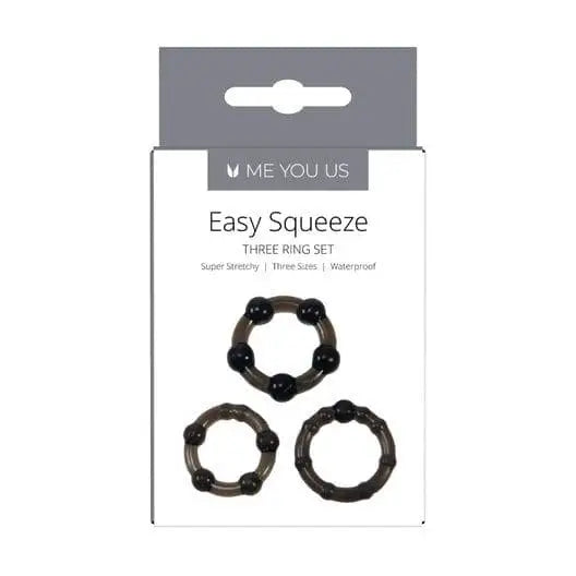 Me you us Easy Squeeze Cock Ring Set Black - Sex Toys - Save 15% - you us - Fast Shipping - Sale United Kingdom Stoke-on-trent
