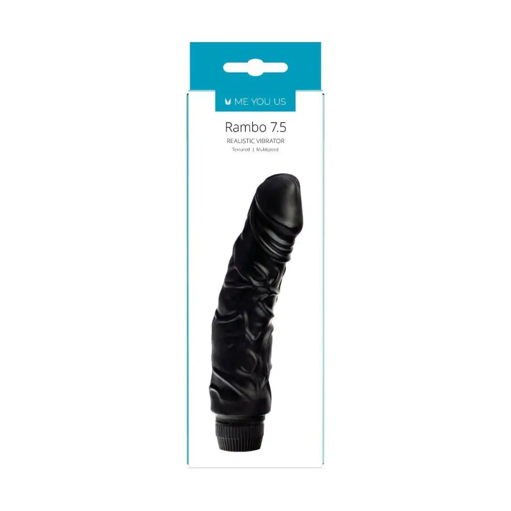 Rambo Textured Realistic Black Vibrator - 7.5 Inch - Sex Toys - Save 15% - Fast - United Kingdom Stoke-on-trent
