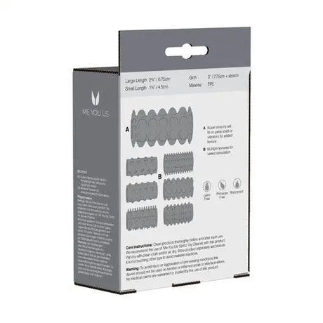 Me you us Sensational Seven Textured Sleeves Transparent Small - Sex Toys - Save 15% - you us - Sale United Kingdom Stoke-on-trent