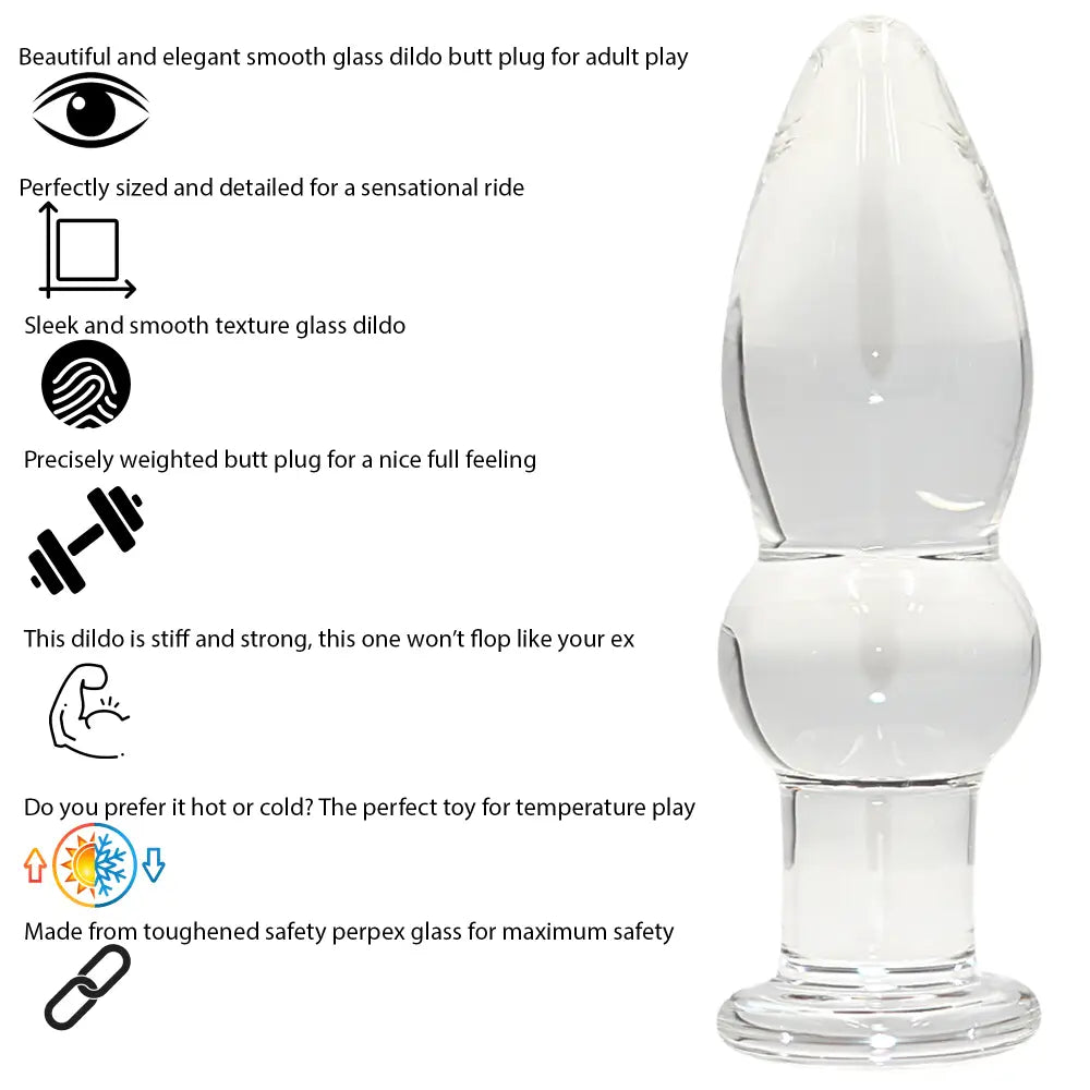 Medium Glass Butt Plug Anal Dildo - Sex Toy - Save 15% - Fast Shipping - Dildos United Kingdom Stoke-on-trent