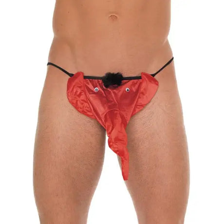 Mens Black Gstring with Red Elephant Animal Pouch - Save 20% - Gstring with - Fast Shipping - Sale United Kingdom Stoke-on-trent