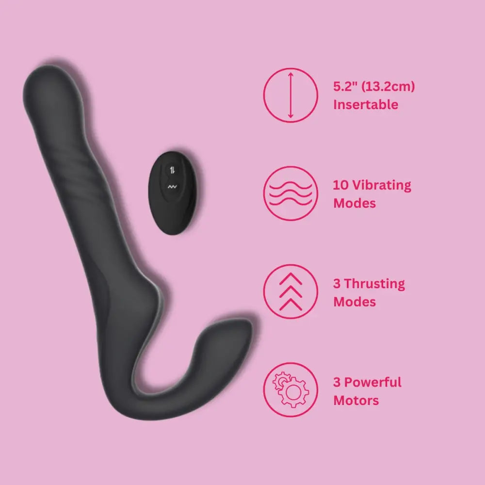 Mina Surge Remote Thrusting & Vibrating Strapless Strap - Fast - Vibrator United Kingdom Stoke-on-trent