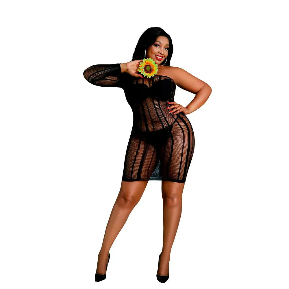 Moonlight Black Stripe Mini Dress Plus Size - Save 15% - Fast Shipping - Sale United Kingdom Stoke-on-trent