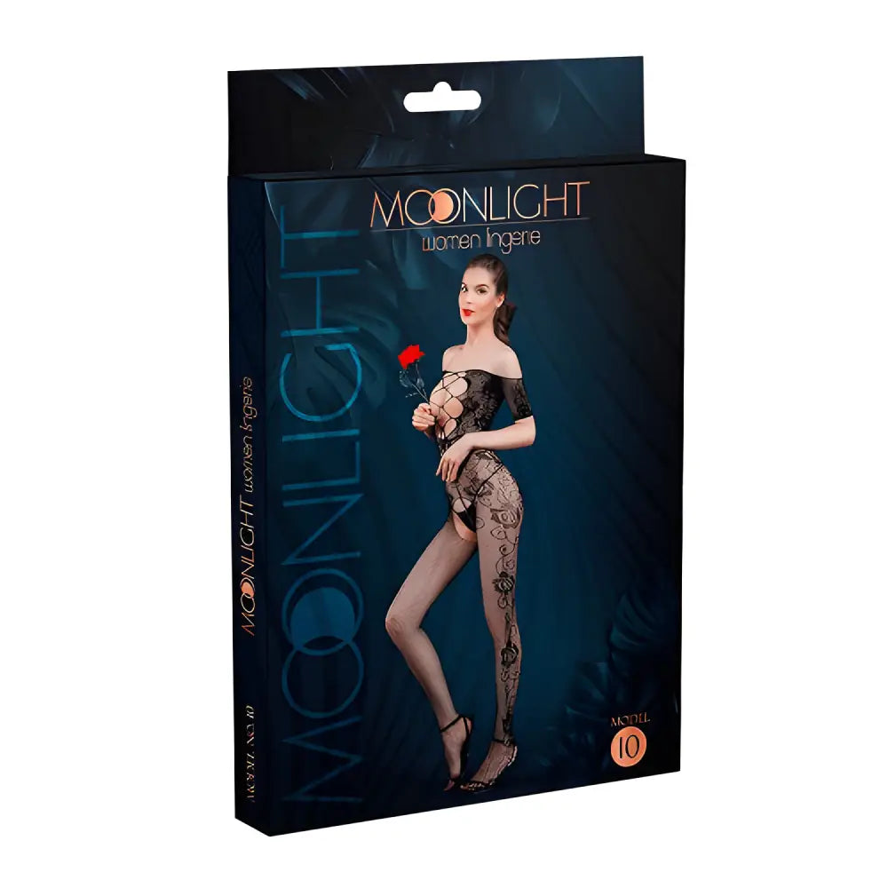 Moonlight Criss-cross Cut-out Crotchless Floral Bodystocking Black one Size - Save 15% - Criss-cross Cut-out - Sale United Kingdom