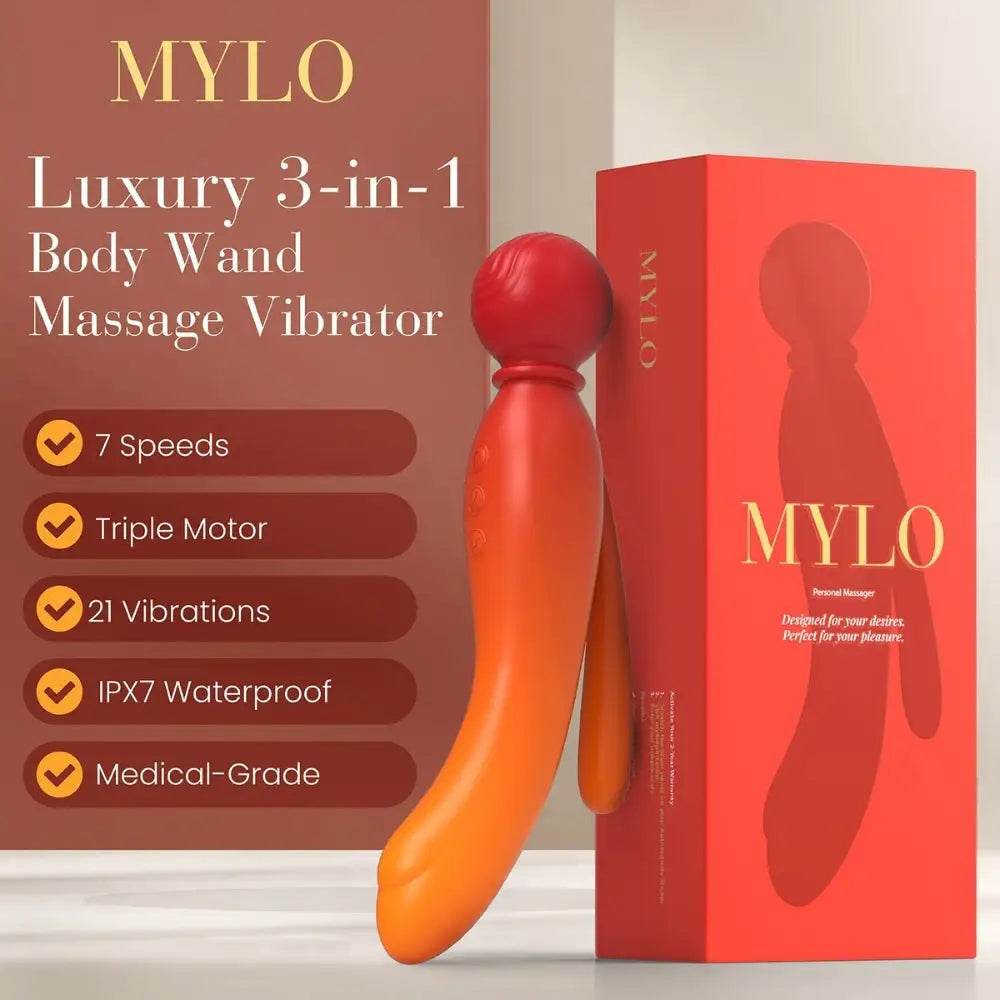 Mylo 3-in-1 Body Wand Massager Fire - Save 5% - Vibrator United Kingdom Stoke-on-trent