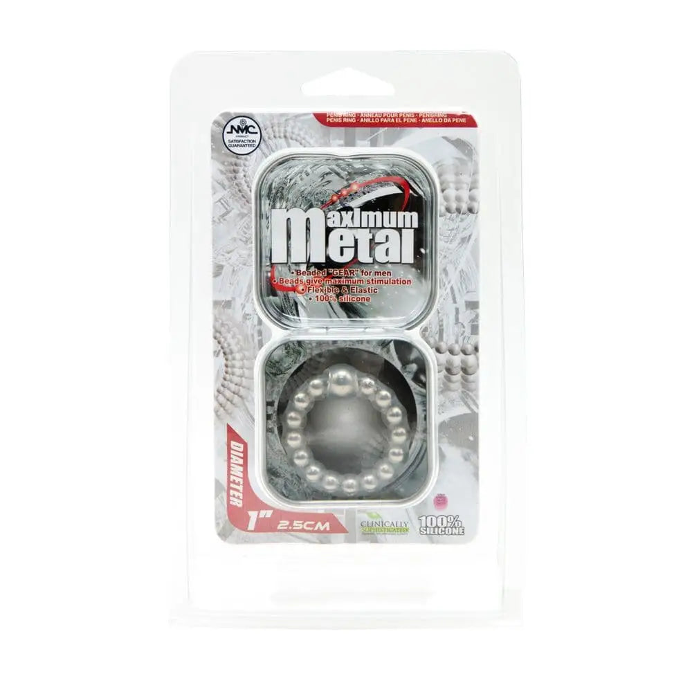 Nanma Maximum Metal 100% Silicone Beaded Cock Ring Silver - Sex Toys - Save 15% - Sale United Kingdom Stoke-on-trent
