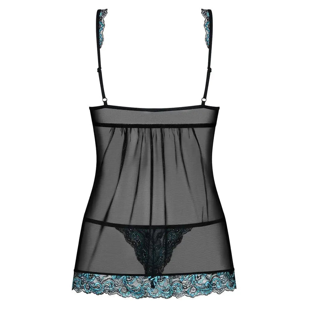 Obsessive Open Front Babydoll and String Black - and - Fast Shipping - Sale United Kingdom Stoke-on-trent