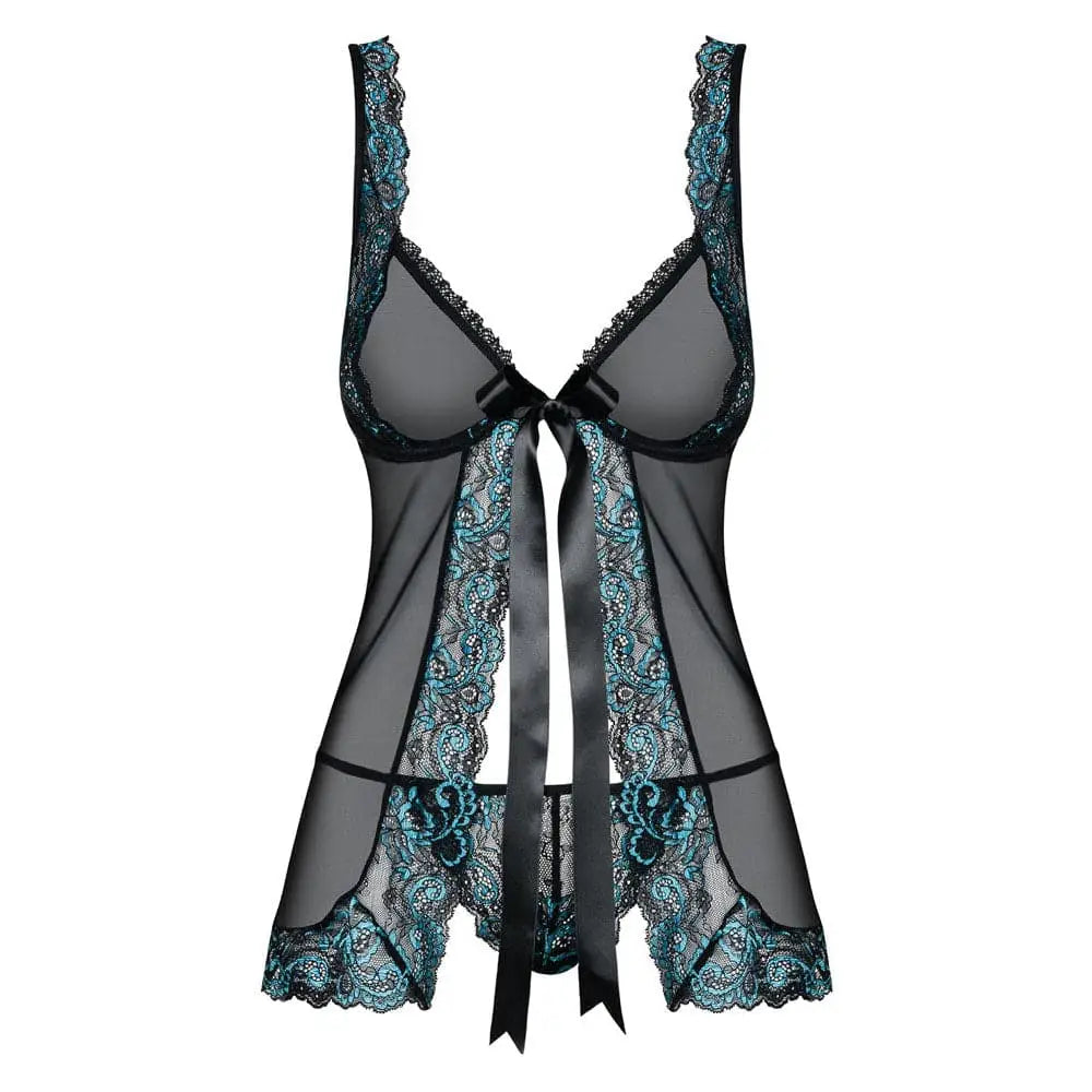 Obsessive Open Front Babydoll and String Black - and - Fast Shipping - Sale United Kingdom Stoke-on-trent