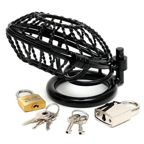 Opening Metal Male Chastity Device with 2 Padlocks - Save 20% - with - Fast - Sale United Kingdom Stoke-on-trent