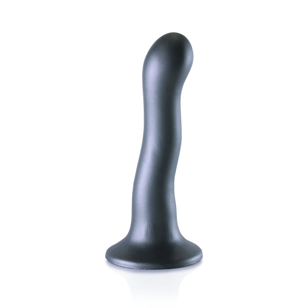 Ouch Silicone Curvy G Spot Dildo 7inch Metallic Grey – Sexy Emporium