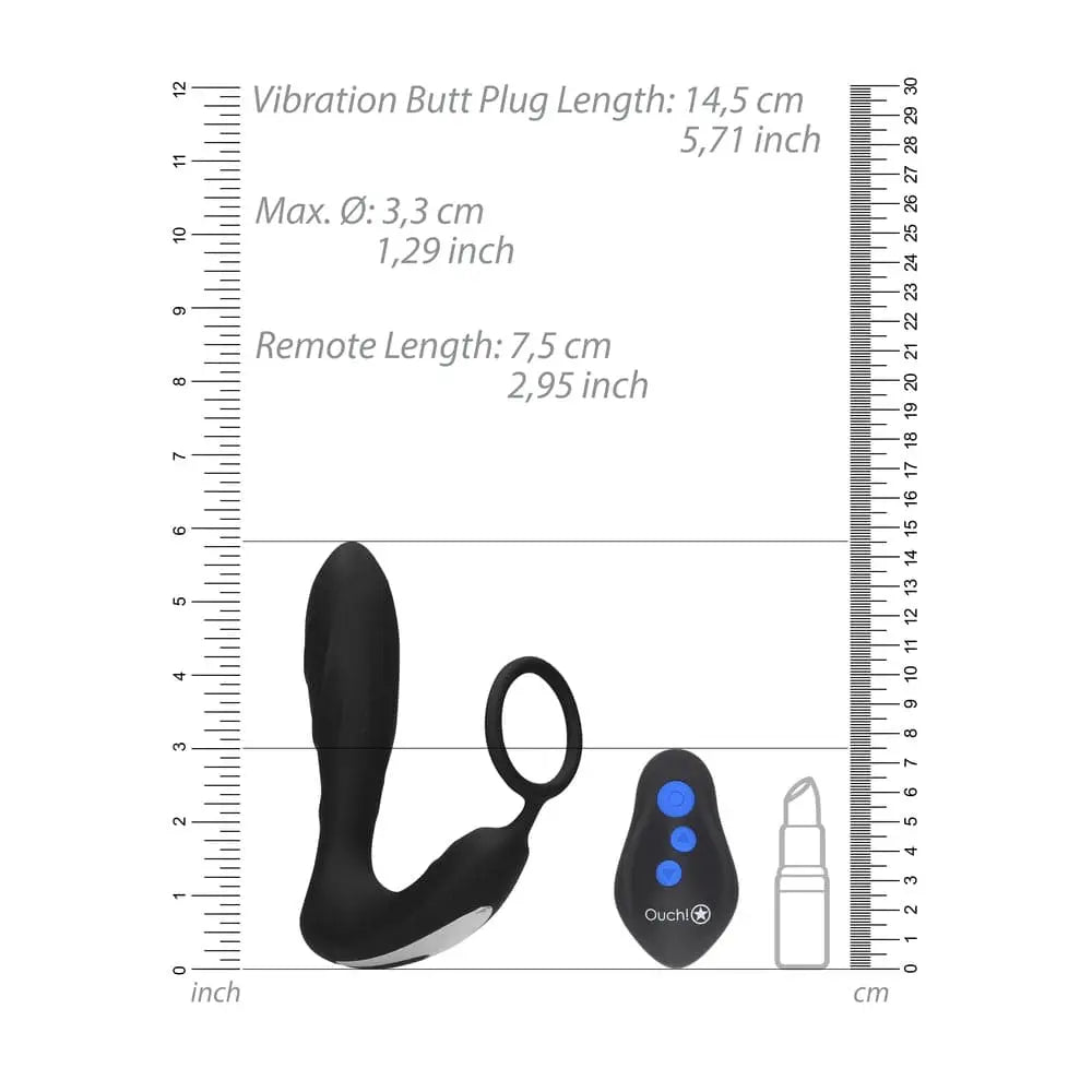 Ouch e Stimulation and Vibration Butt Plug Cock Ring - Save 20% - e and - Anal Dildos United Kingdom Stoke-on-trent