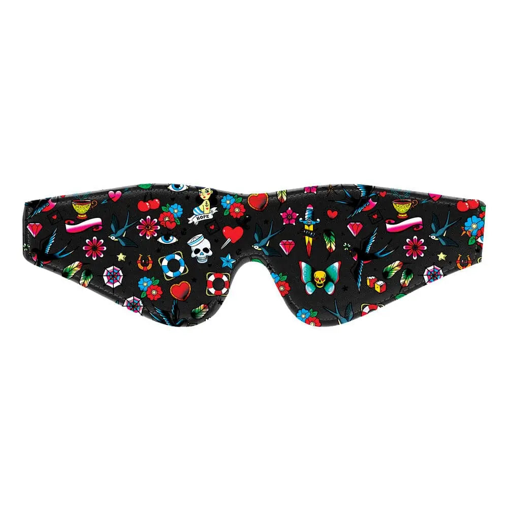Ouch Old School Tattoo Printed Eye Mask - Save 15% - Fast Shipping - Sale United Kingdom Stoke-on-trent