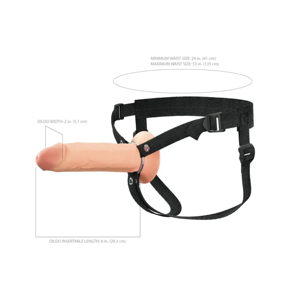 Pipedream - Fantasy X-tensions Elite - 8’’ Silicone Hollow Strap-on - Dual Density - Light - New Products – Latest Sex Toys & Adult