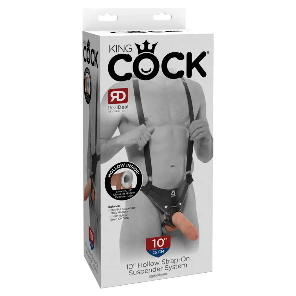 Pipedream - King Cock - 10’’ Hollow Strap on Suspender System - Light/black - Save 20% - Sale United Kingdom Stoke-on-trent
