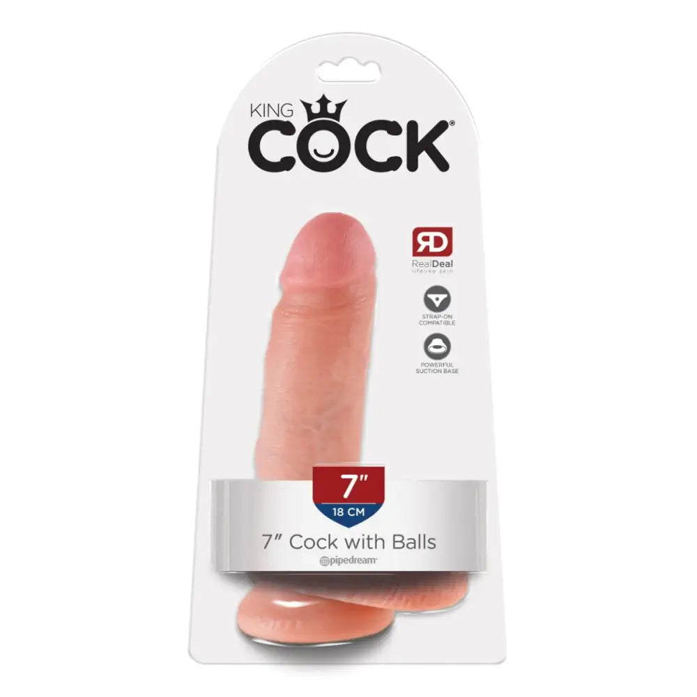 Pipedream - King Cock - 7’’ with Balls - Light - Save 15% - Dildos United Kingdom Stoke-on-trent