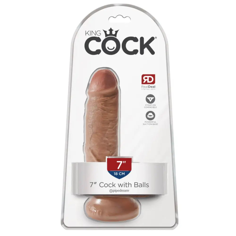 Pipedream - King Cock - 7’’ with Balls - Tan - Save 15% - Dildos United Kingdom Stoke-on-trent