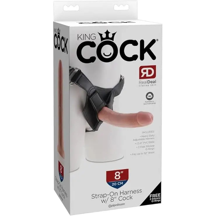 Pipedream - King Cock - Strap on Harness with 8’’ - Light - Save 5% - All Products United Kingdom Stoke-on-trent