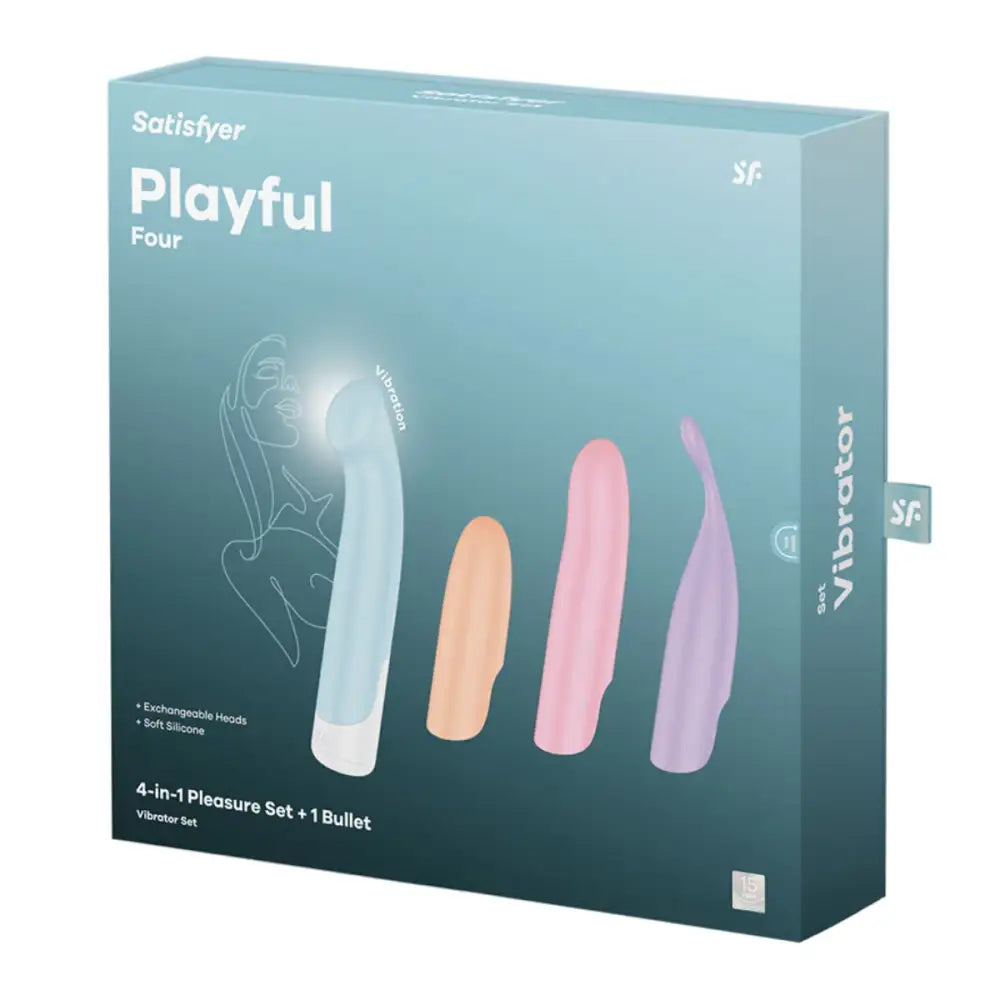 Satisfyer Playful Four – 4-in-1 Interchangeable Vibrator Sex Toy Set - Save 30% - United Kingdom Stoke-on-trent