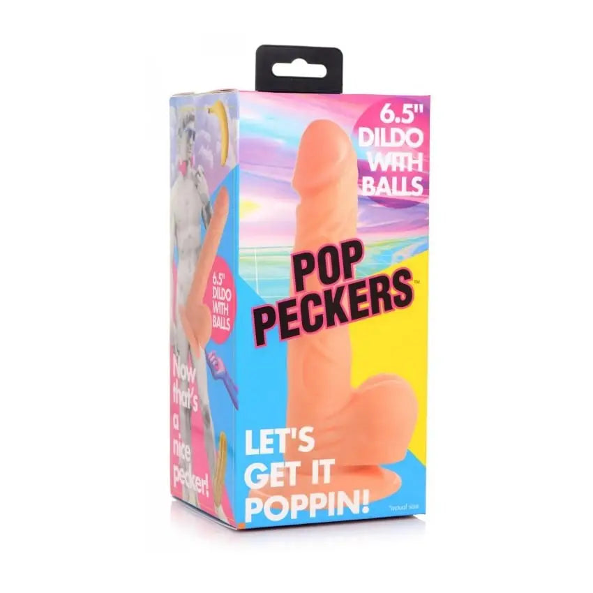 Pop Peckers Dildo with Balls Light 6.5 Inch - with - Fast Shipping - United Kingdom Stoke-on-trent