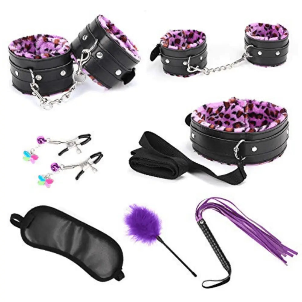 Purple Leopard Print Bondage Kit - Save 15% - Fast Shipping - Sale United Kingdom Stoke-on-trent