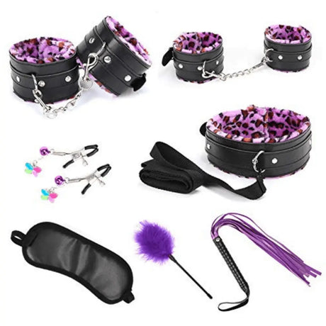 Purple Leopard Print Bondage Kit - Save 15% - Fast Shipping - Sale United Kingdom Stoke-on-trent