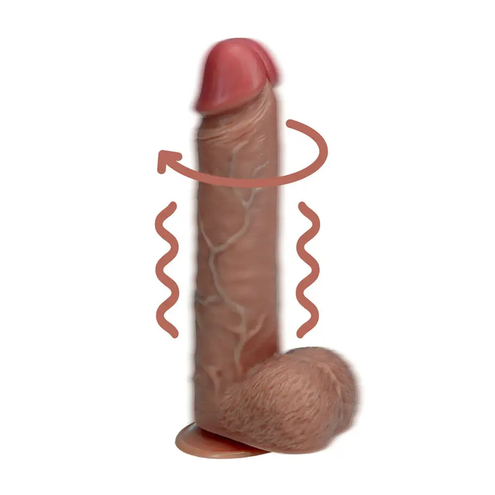 Real Rock - Vibrating and Rotating Straight Cock with Balls - 8 / 20 5 Cm - Tan - Save 10% - Dildo United Kingdom Stoke-on-trent