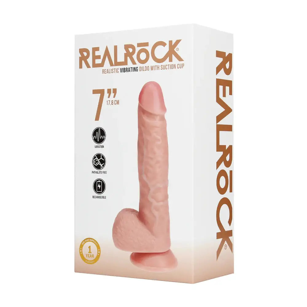 Real Rock - Vibrating Regular Straight Cock with Balls - 7 / 18 Cm - Flesh - Save 10% - Cm - Dildo United Kingdom Stoke-on-trent
