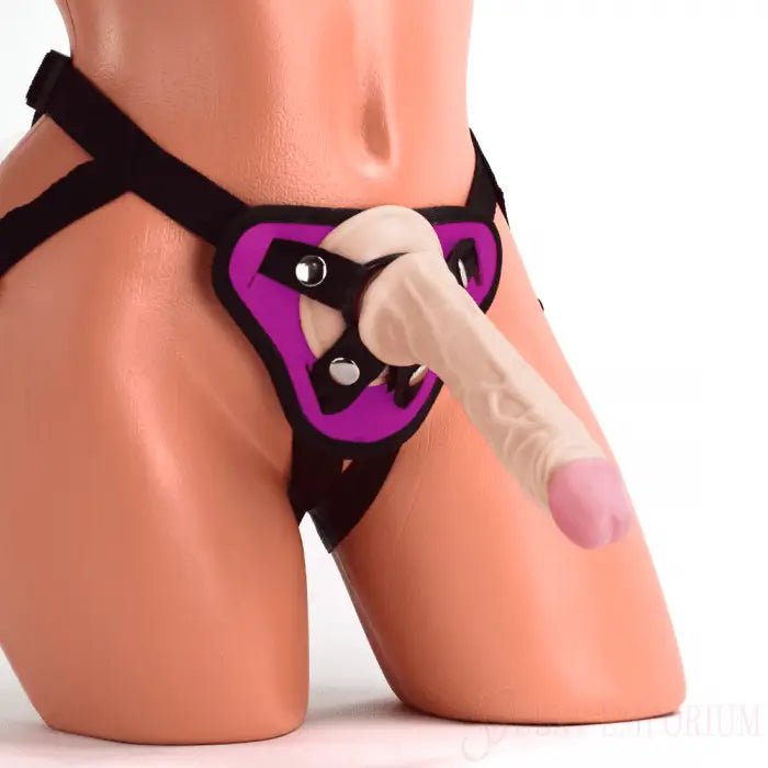 Ribbed 9 Inch Strap-on Dildo with Purple Harness - Save 15% - Strap-on - Fast - Sale United Kingdom Stoke-on-trent