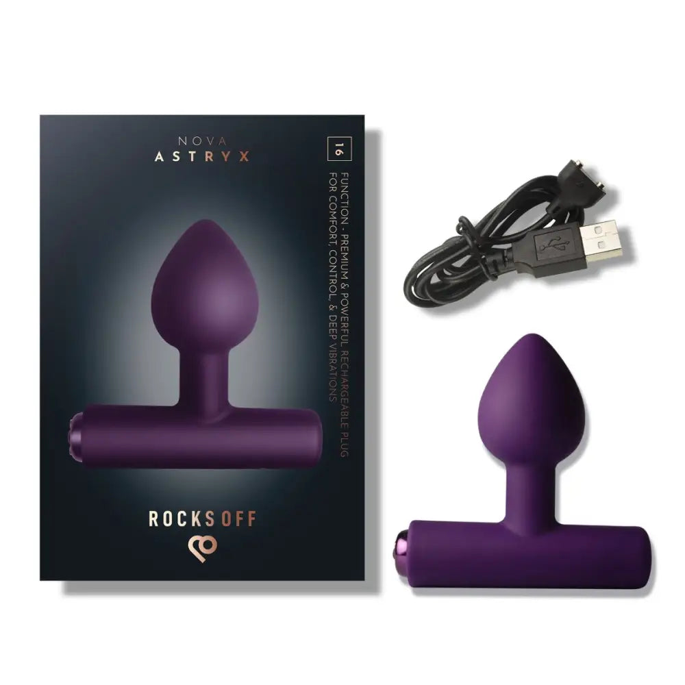 Rocks off Astryx Rechargeable Plug Purple - Save 20% - Anal Dildos United Kingdom Stoke-on-trent