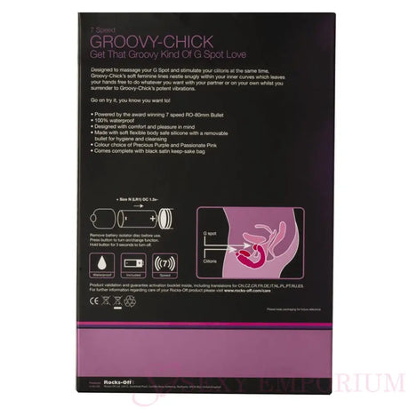 Rocks off Groovy Chick - Purple - Save 15% - off - Fast Shipping - Vibrator United Kingdom Stoke-on-trent