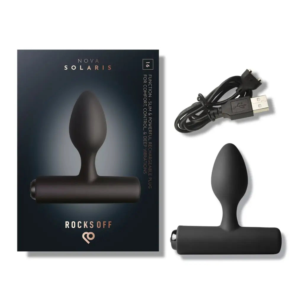 Rocks off Solaris Rechargeable Plug Black - Save 20% - Anal Dildos United Kingdom Stoke-on-trent