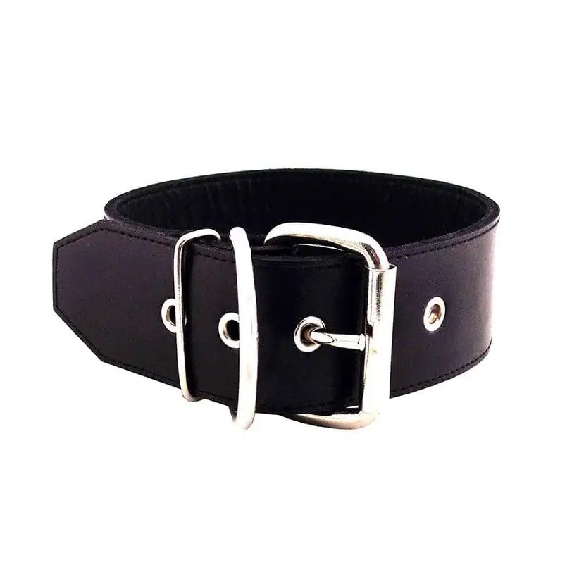 Rouge Garments 50mm Plain Black Leather Collar - Save 20% - Fast - Sale United Kingdom Stoke-on-trent