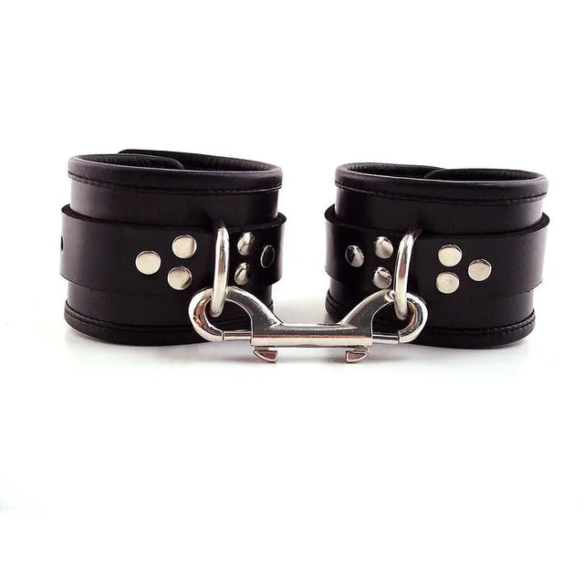 Rouge Garments Black Leather Ankle Cuffs with Piping - Save 15% - with - Fast Shipping - Sale United Kingdom Stoke-on-trent