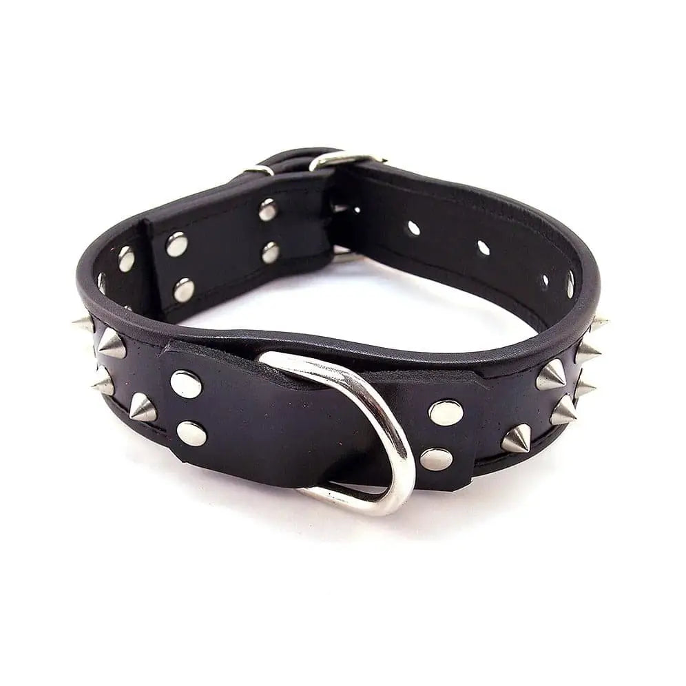 Rouge Garments Black Leather Studded Collar - Save 15% - Fast Shipping - Sale United Kingdom Stoke-on-trent