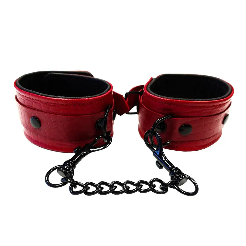 Rouge Garments Leather Croc Print Ankle Cuffs - Save 20% - Fast Shipping - Sale United Kingdom Stoke-on-trent