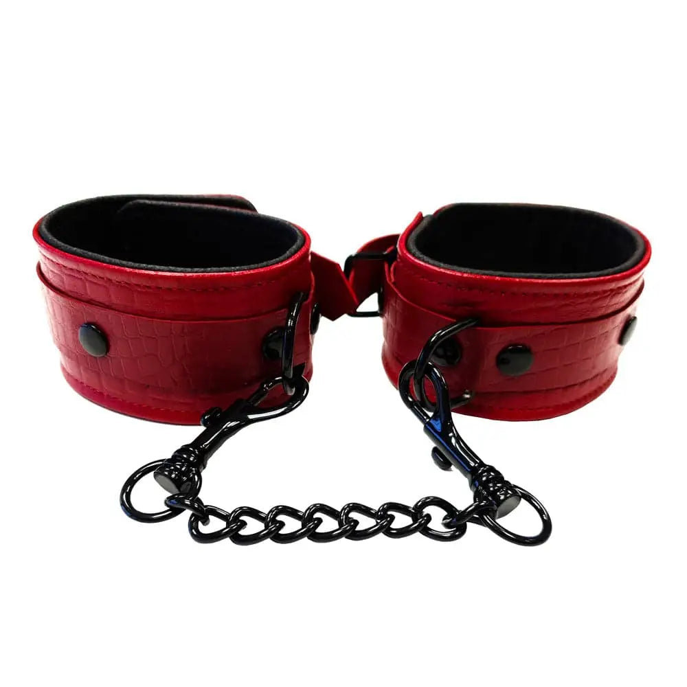 Rouge Garments Leather Croc Print Wrist Cuffs - Save 20% - Fast - Sale United Kingdom Stoke-on-trent