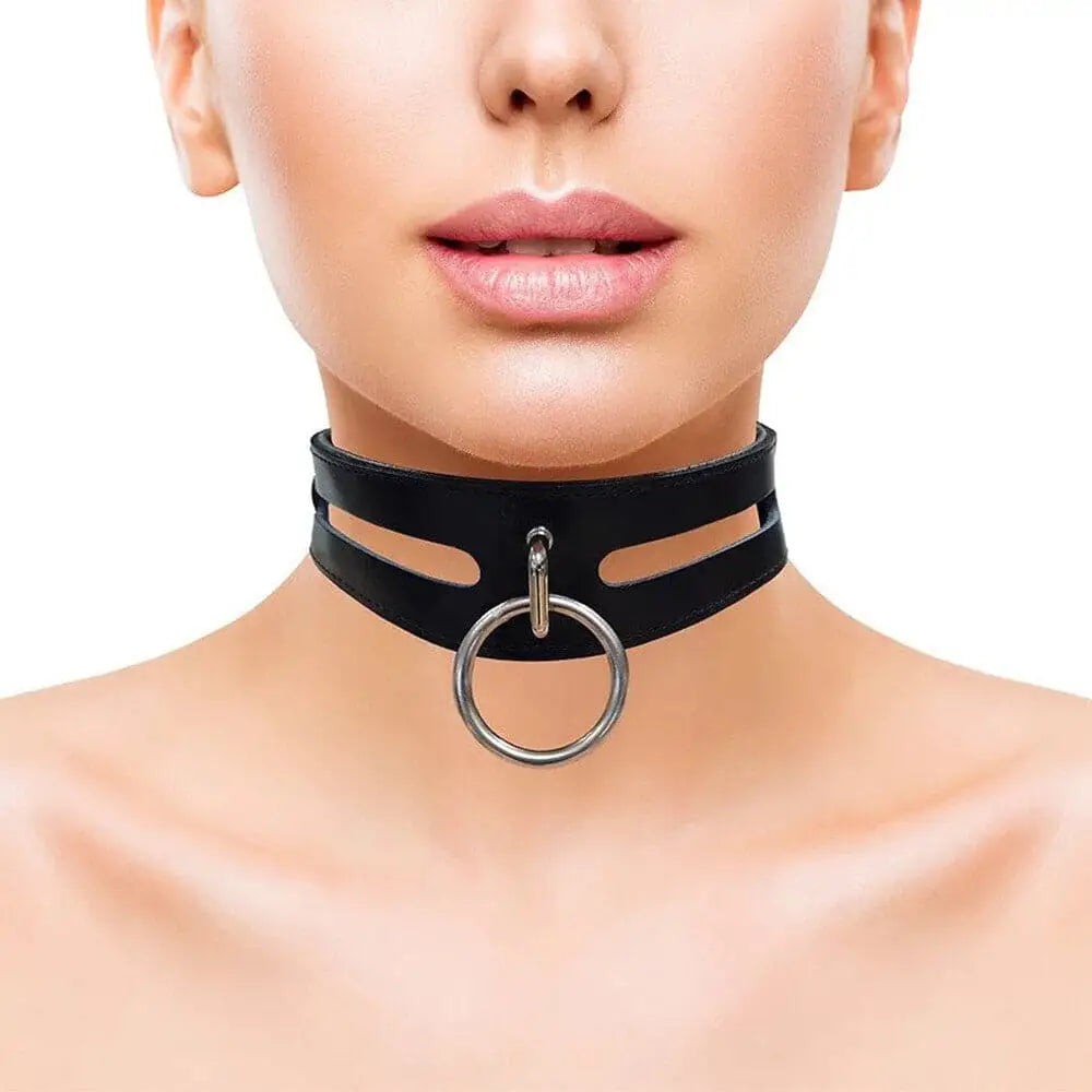 Rouge Garments Leather Fashion Bondage Collar Black - Save 15% - Fast - Sale United Kingdom Stoke-on-trent