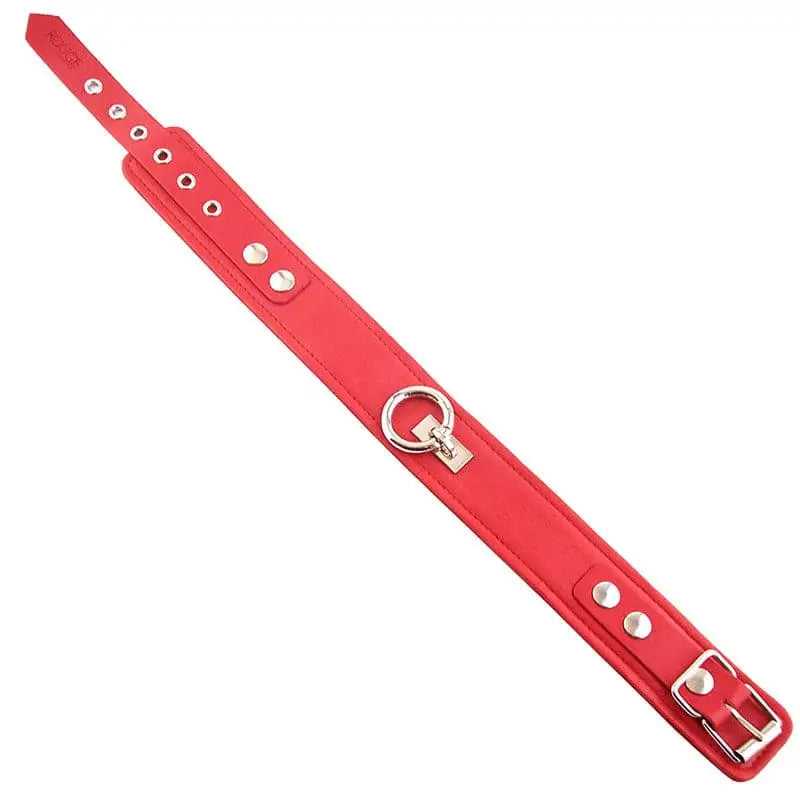 Rouge Garments Plain Red Leather Collar - Save 20% - Fast Shipping - Sale United Kingdom Stoke-on-trent