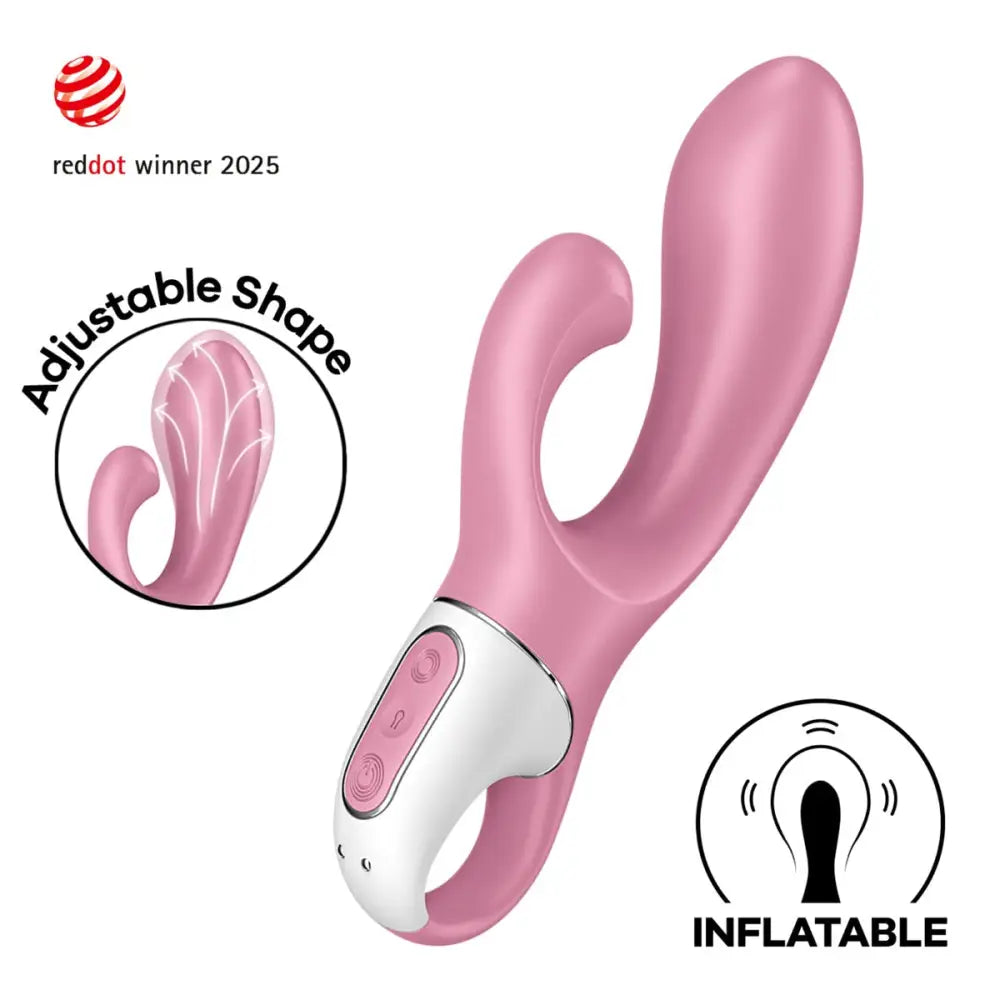 Satisfyer Air Pump Bunny 2 - Light Red - Save 10% - Fast Shipping - Vibrator United Kingdom Stoke-on-trent