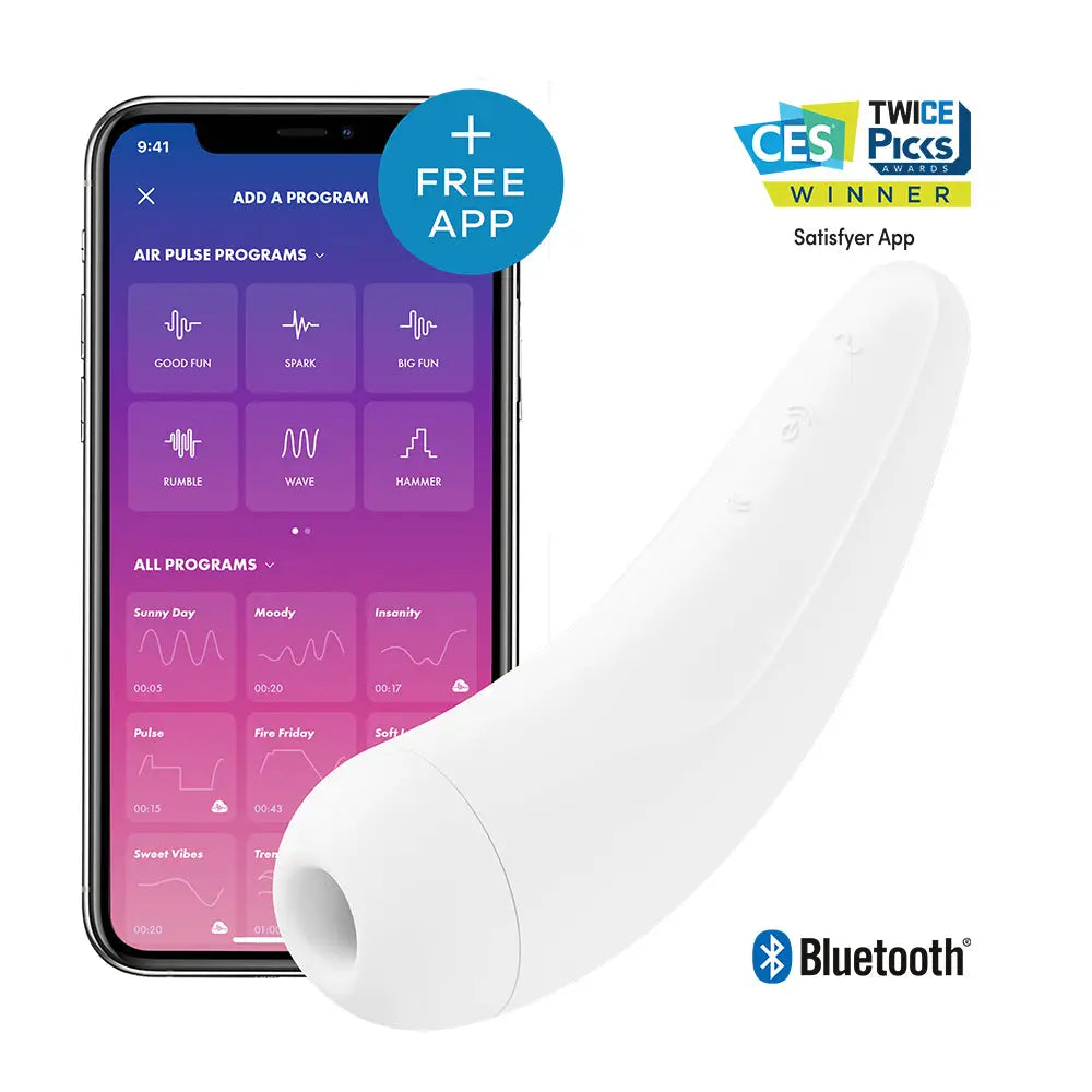 Satisfyer App Enabled Curvy 2+ White - Save 20% - Fast Shipping - Vibrator United Kingdom Stoke-on-trent