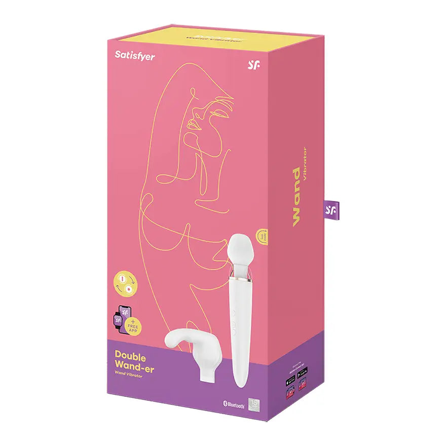 Satisfyer Double Wand-er White Incl. Bluetooth and App - Save 10% - White Incl. - Fast Shipping - Vibrator United Kingdom Stoke-on-trent