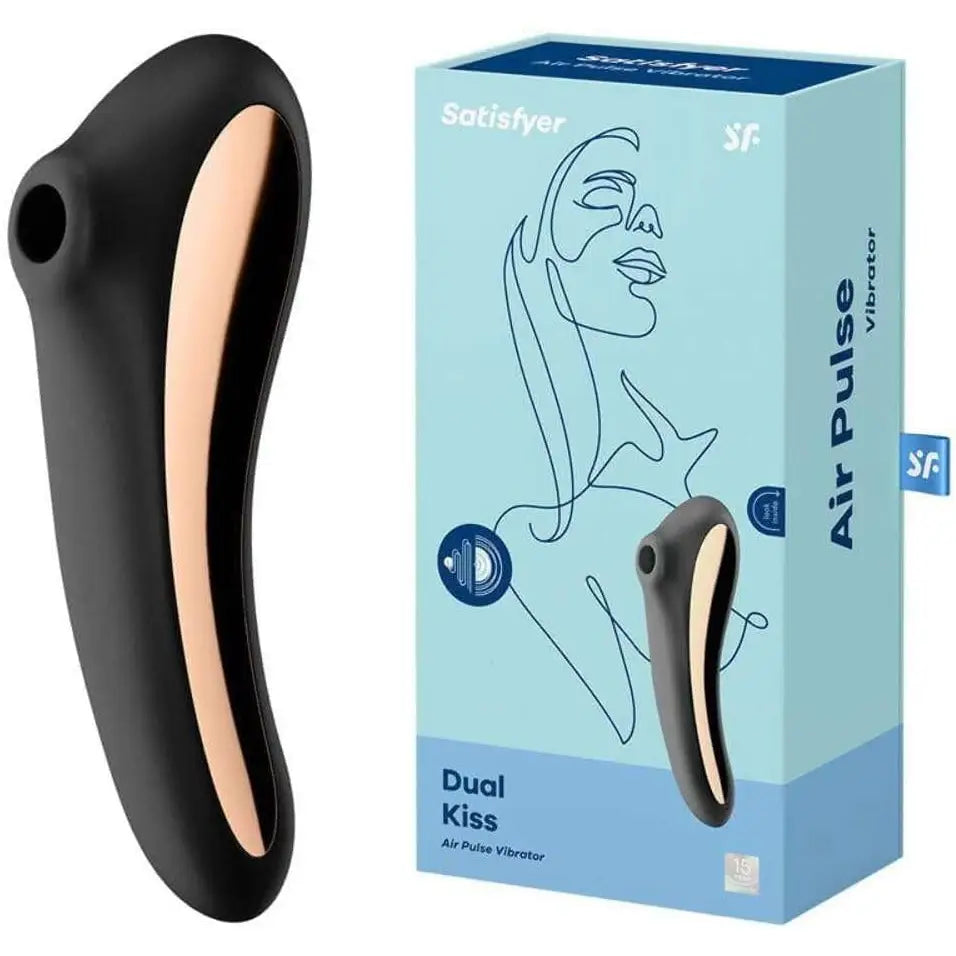 Satisfyer Dual Kiss - Black - Save 15% - Fast Shipping - Vibrator United Kingdom Stoke-on-trent