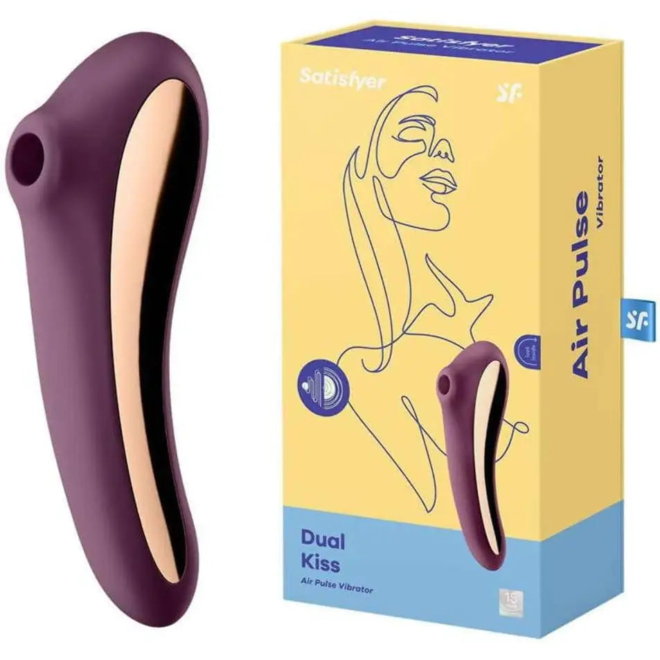 Satisfyer Dual Kiss - Burgundy - Save 15% - Fast Shipping - Vibrator United Kingdom Stoke-on-trent