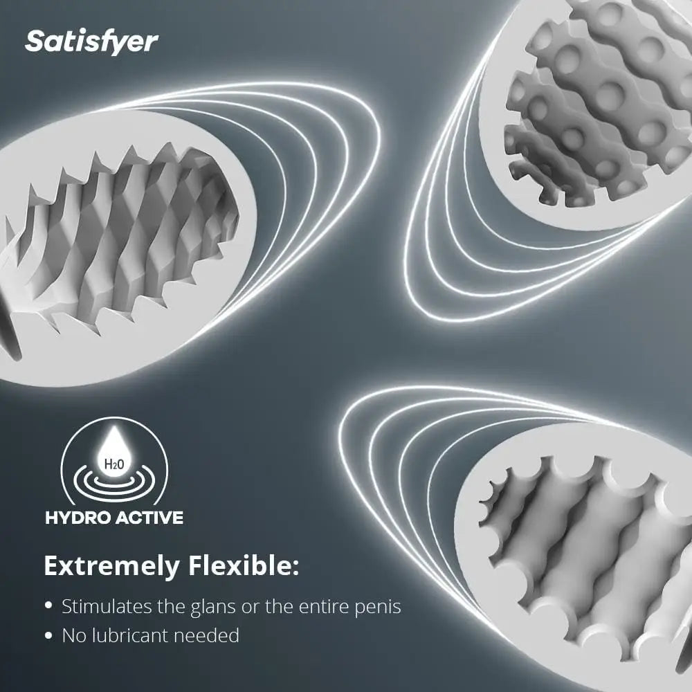 Satisfyer Masturbator Egg Different Textures Hydro-active Tpe no Lubricant Required for Single use Stil: 3x Set Ruffle Bubble Fierce - Save