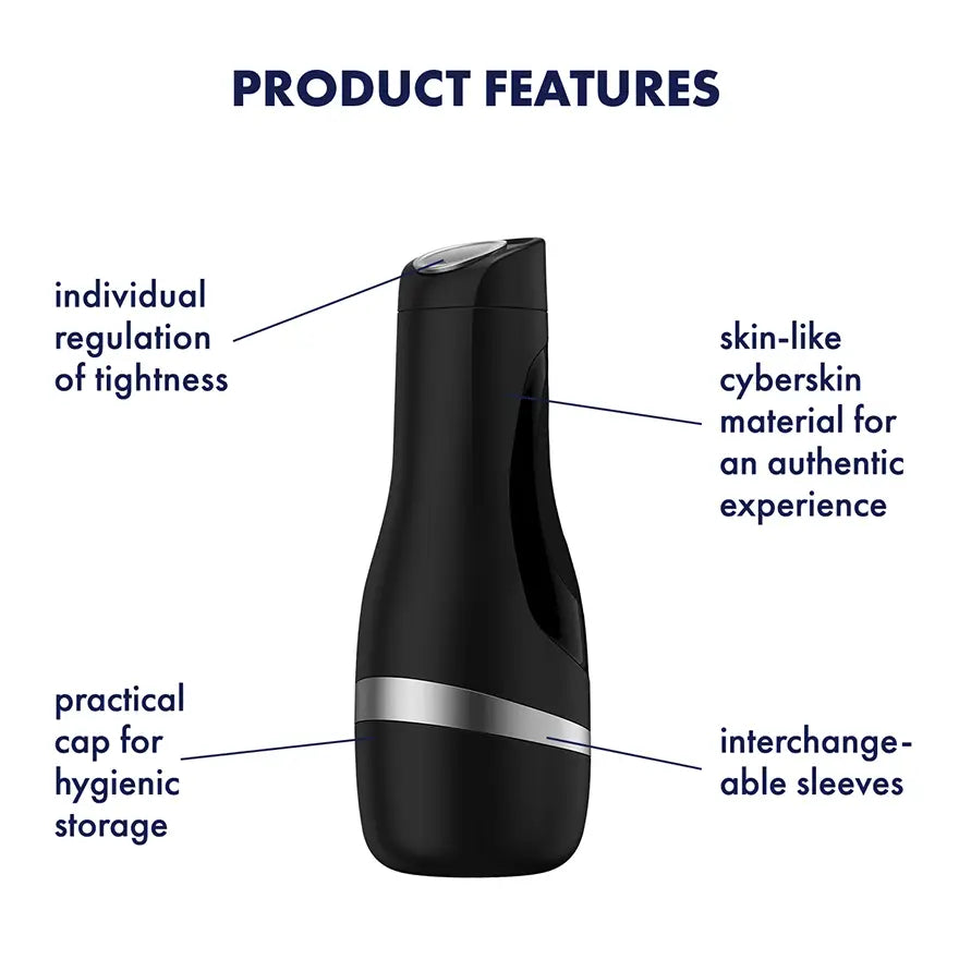 Satisfyer Men Classic Black/silver Masturbator - Sex Toys - Save 15% - Black/silver - Fast - Sale United Kingdom Stoke-on-trent