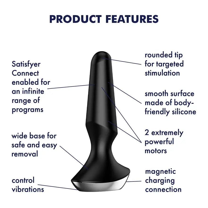Satisfyer Plug-ilicious 2 Black - Save 10% - Fast Shipping - Anal Vibrators United Kingdom Stoke-on-trent