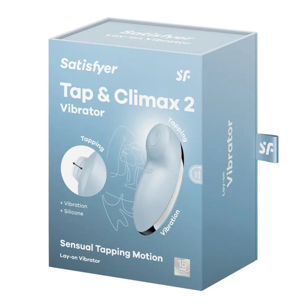 Satisfyer Tap & Climax 2 - Light Blue - Save 20% - Fast Shipping - Vibrator United Kingdom Stoke-on-trent