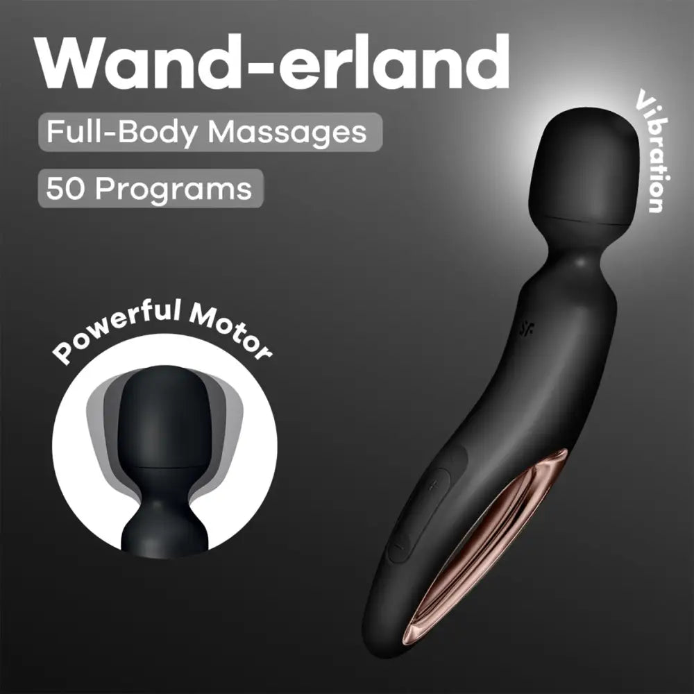 Satisfyer Wand-erland - Black/rose Gold - Save 10% - Black/rose - Fast Shipping - Vibrator United Kingdom Stoke-on-trent