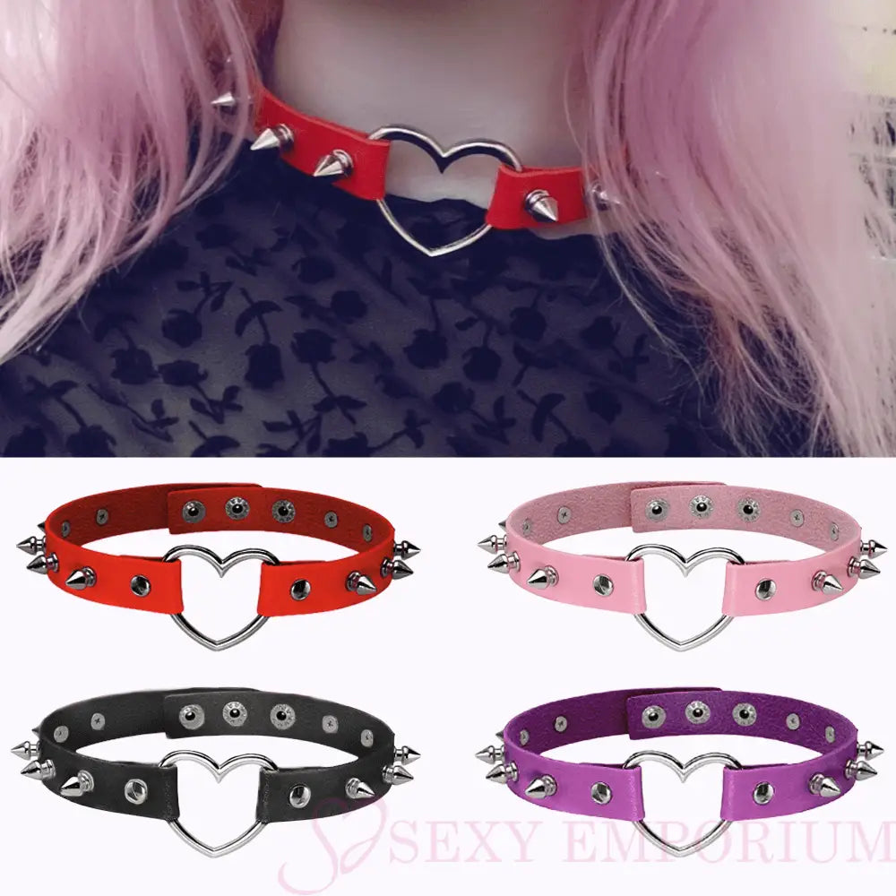 Sexy Love Heart Spiked Choker - Save 15% - Fast Shipping - Sale United Kingdom Stoke-on-trent