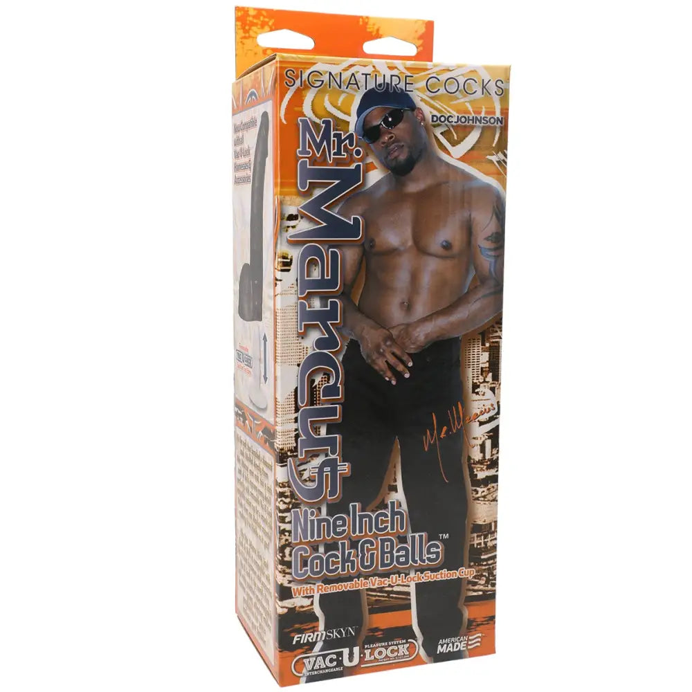 Signature Cocks Mr Marcus Cock and Balls with Removable Vac u Lock Suction Cup Black 9 Inch - Save 20% - and with u - Dildo United Kingdom